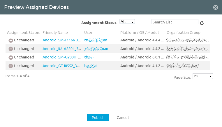 AirWatch assigned devices AirWatch assigned devices