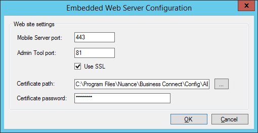 Embedded Web Server Configuration Embedded Web Server Configuration