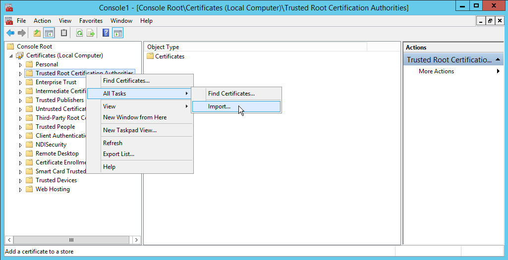 Microsoft Management Console Import