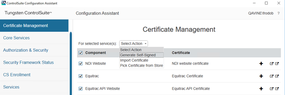 CS Configuration Assistant - Certificate Management