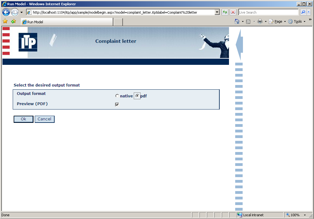 Select output format