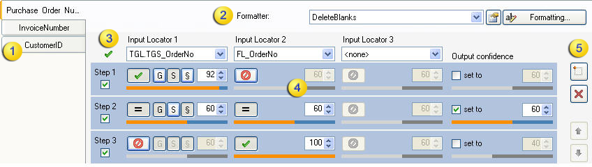 Evaluation settings example for Purchase Order Number subfields Evaluation settings example for Purchase Order Number subfields