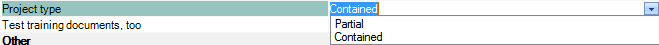 Project type options