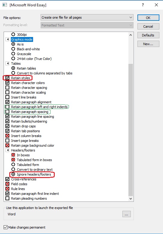Export flags in IproPlus Test Application