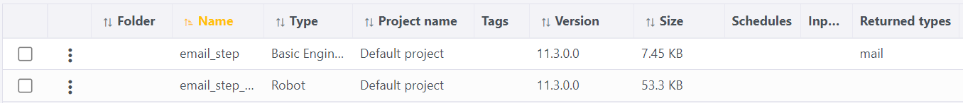 Trigger robot in the list of robots in the Management Console Trigger robot in the list of robots in the Management Console