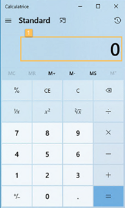 Zone sélectionnée dans le calculateur