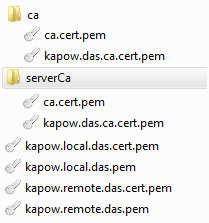 Fichiers de certificats TLS dans l'installation d'automatisation des dispositifs