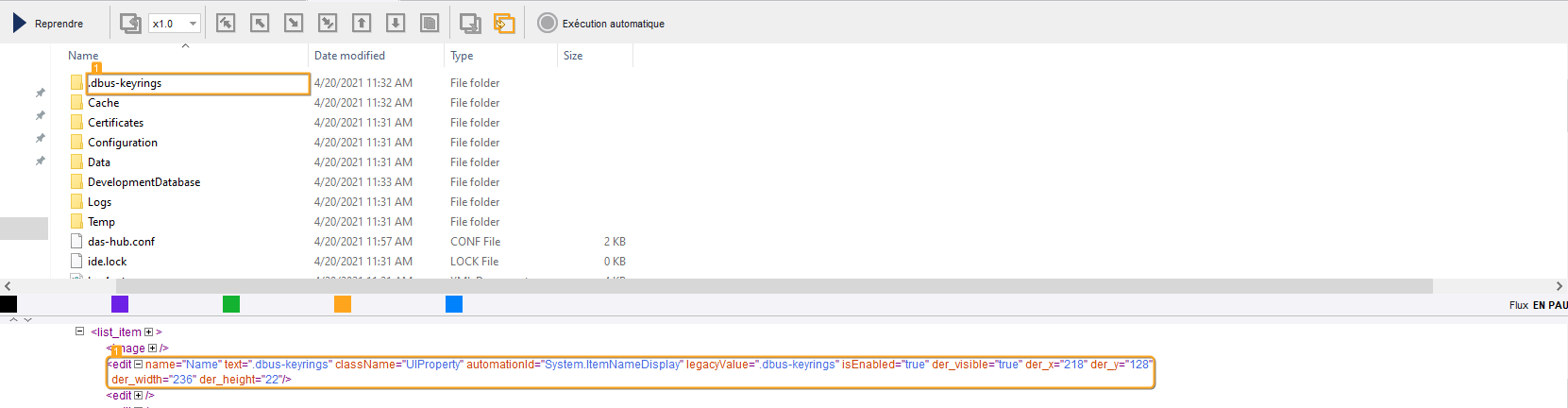 Exemple de recherche qui trouve le premier élément «&nbsp;edit&nbsp;» qui est un enfant de «&nbsp;list&nbsp;»