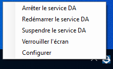 Menu du service d'automatisation des dispositifs