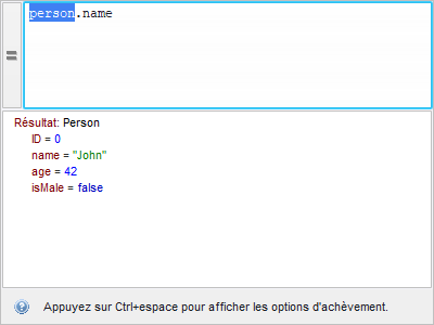Expression avec une partie sélectionnée