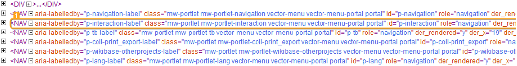 Trouver l'élément «&nbsp;NAV&nbsp;» qui a l'attribut «&nbsp;classe&nbsp;»