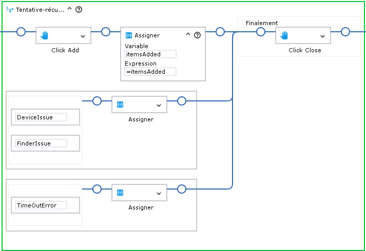 Étape Tentative-Récupération dans le worflow
