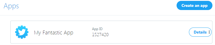 Fenêtre des développeurs sur Twitter