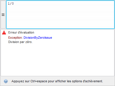 Erreur division par zéro dans l'éditeur d'expression Erreur division par zéro dans l'éditeur d'expression
