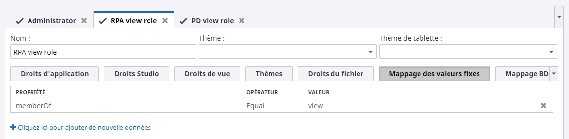 Mappage des rôles Mappage des rôles