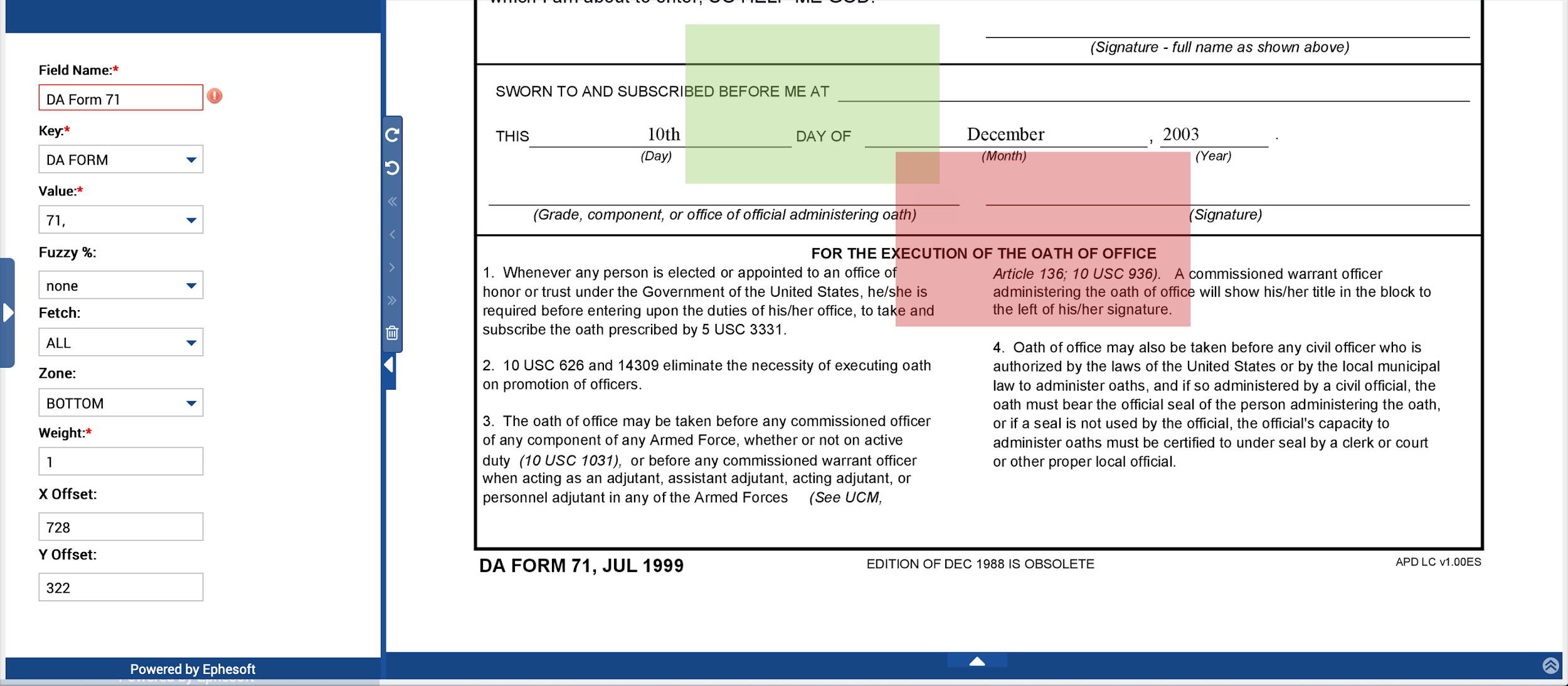 Image with key and value field