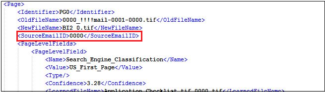 SourceEmailID element sample
