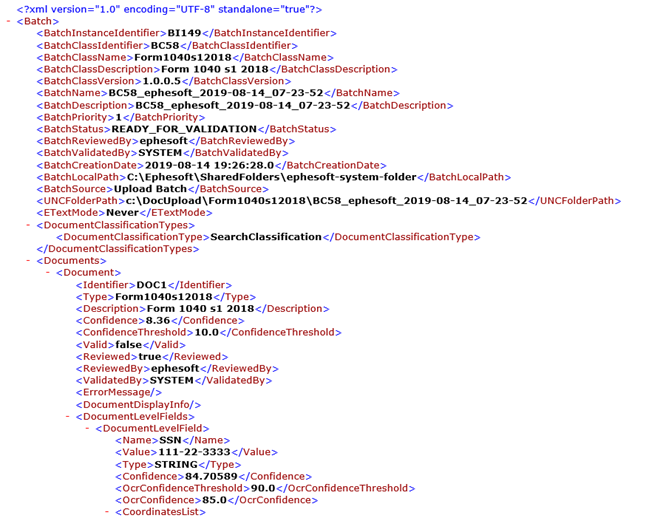 XML File for a Batch